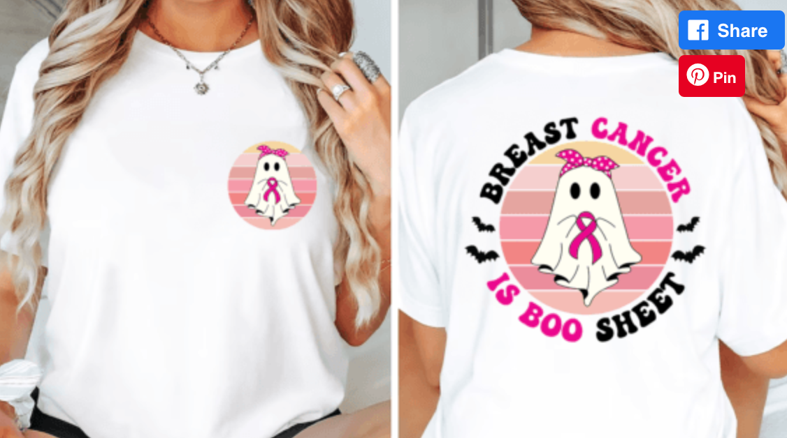 Boo Sheet breast Cancer awareness T-shirt